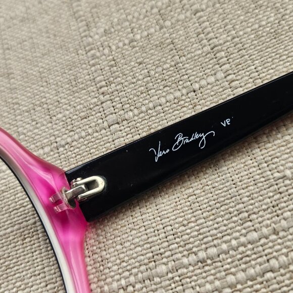 Vera Bradley Women Eyeglasses Sunglasses Frame Big Face Glasses Black/Pink - Picture 10 of 12